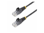 5m Black Slim CAT6 Ethernet Cable, Snagless, 28AWG, LSZH